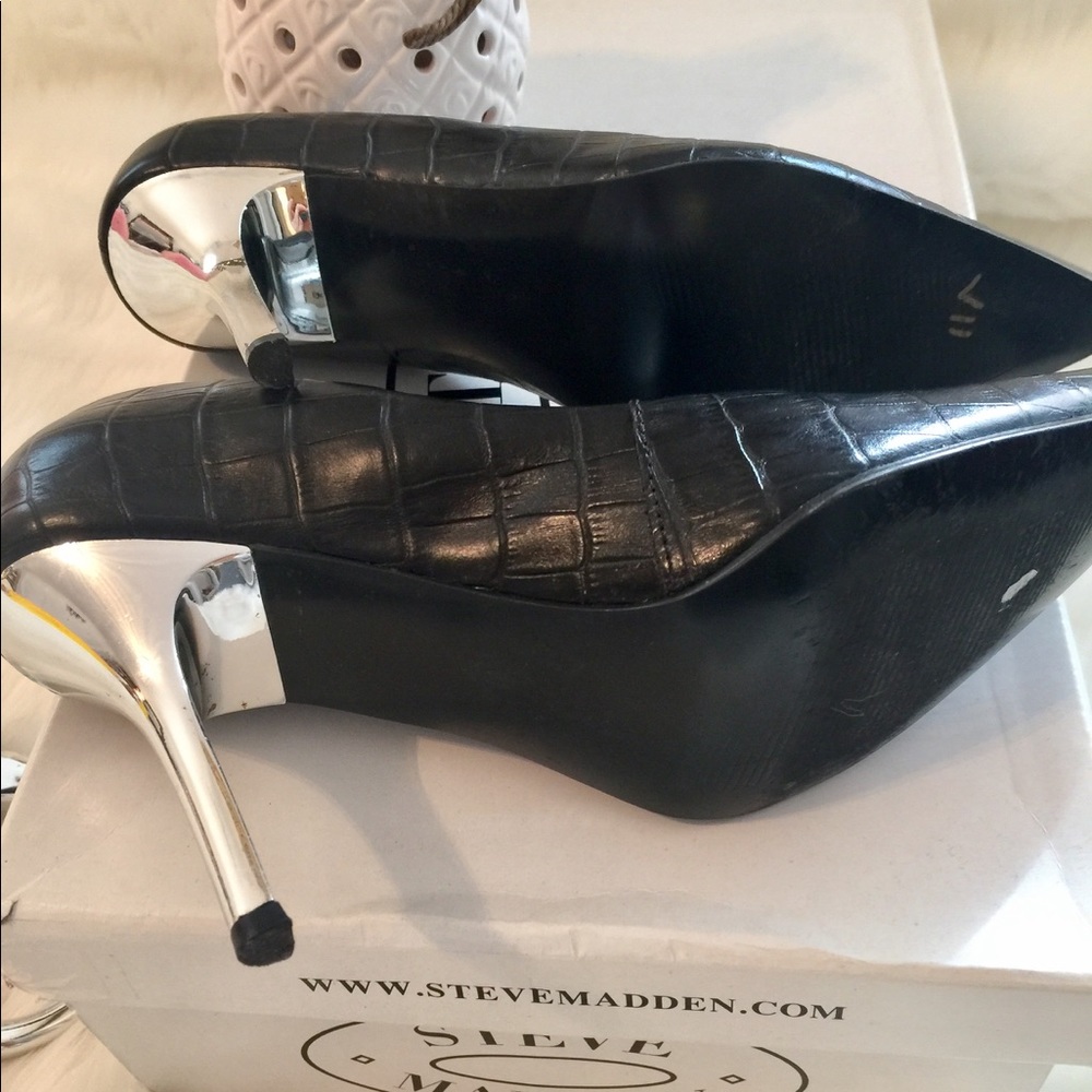 STEVE MADDEN black heels size 6 great condition 👠 - Picture 6 of 7